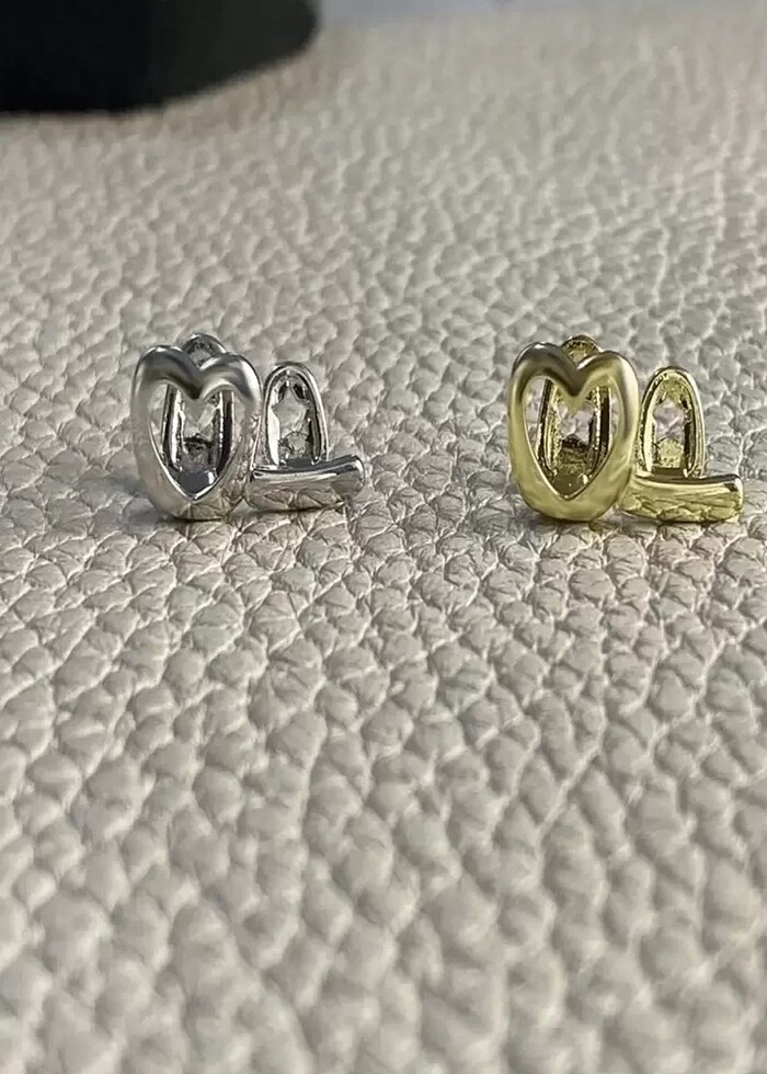 Y2k Hip Hop Gümüş Rengi Kalpli İkili Tooth Grillz Gems Diş Taşı - Görsel 3