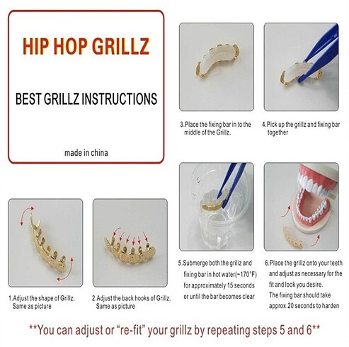 Y2k Hip Hop Kristal Taşlı Alt ve Üst İkili Tooth Grillz Gems Diş - Görsel 4