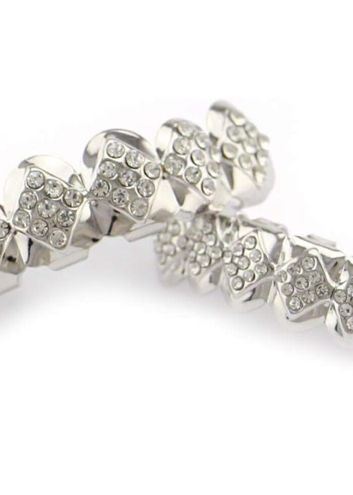 Y2k Hip Hop Kristal Taşlı Alt ve Üst İkili Tooth Grillz Gems Diş - Görsel 3