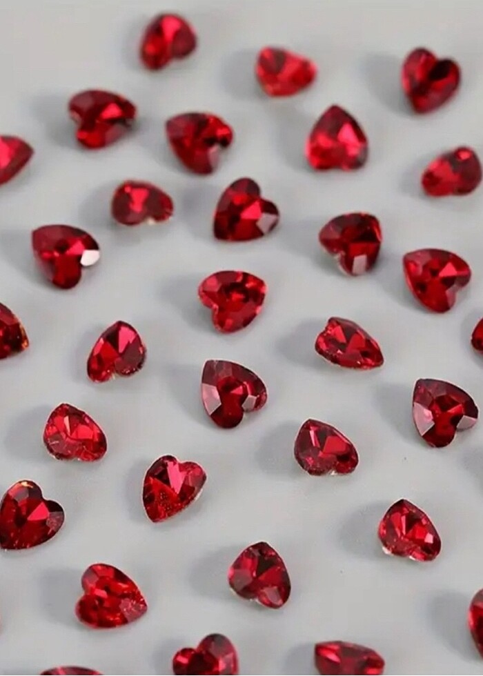 Y2k Coquette Kırmızı ve Beyaz Taşlı 40 Adet Teeth Grillz Gems Di - Görsel 5