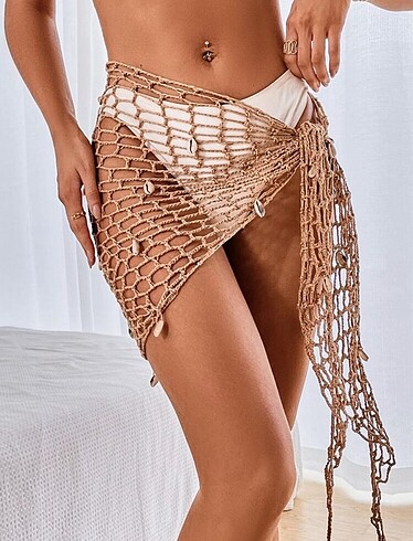 Boheme Luxe-Bohem Deniz Kabuklu Örgü File Pareo - Görsel 2