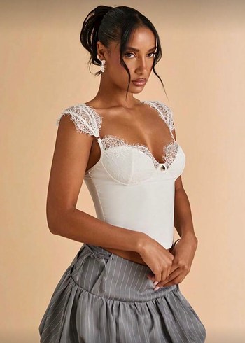 İcınic Lace La Saade Dantel Büstiyer Bluz - Görsel 4