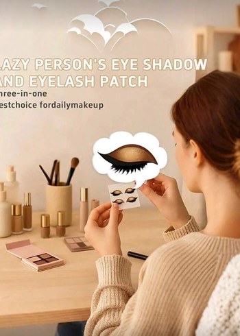 Eyeliner,Far &Kirpik Sticker Seti ve Hediye Kirpik Takma Aparatı - Görsel 3