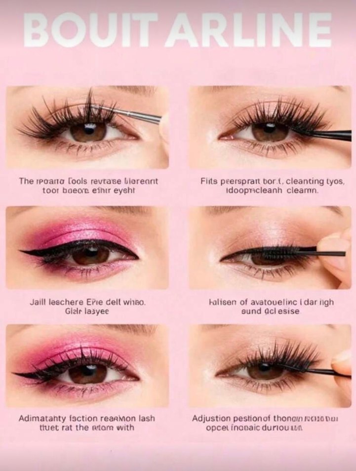 Eyeliner,Far &Kirpik Sticker Seti ve Hediye Kirpik Takma Aparatı - Görsel 4