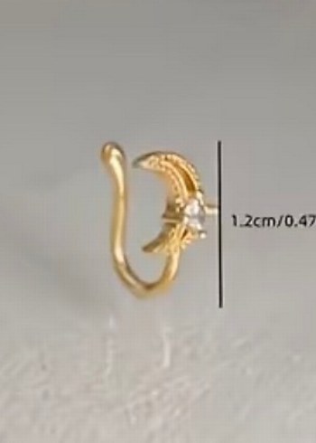 Y2k La Saade Aylı Taşlı Burun Hızma Piercing - Görsel 2
