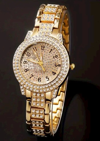 Altın Renkli Kadın Saat ve Takı Seti - Görsel 2