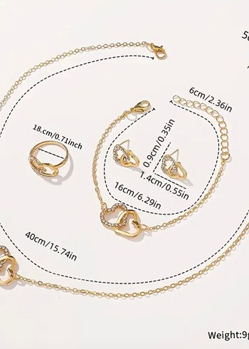 Altın Renkli Kadın Saat ve Takı Seti - Görsel 6