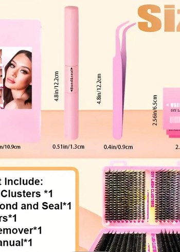 Pembe Renkli Takma Kirpik Seti - Görsel 5