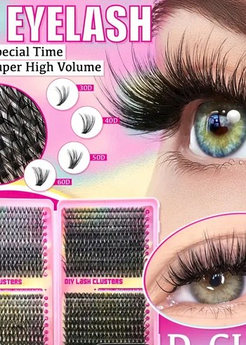 Pembe Renkli Takma Kirpik Seti - Görsel 8