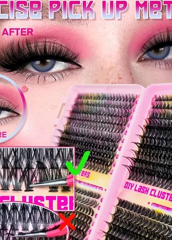 Pembe Renkli Takma Kirpik Seti - Görsel 9