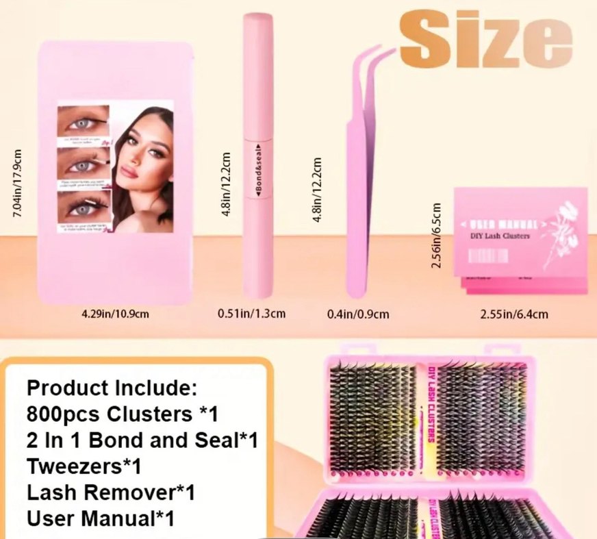 Pembe Renkli Takma Kirpik Seti - Görsel 5