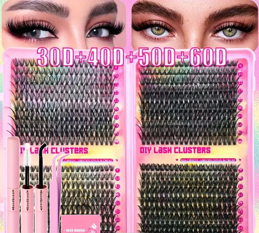 Pembe Renkli Takma Kirpik Seti - Görsel 3