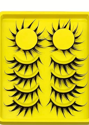 Sarı Renkli Yanlış Kirpikler - Görsel 4