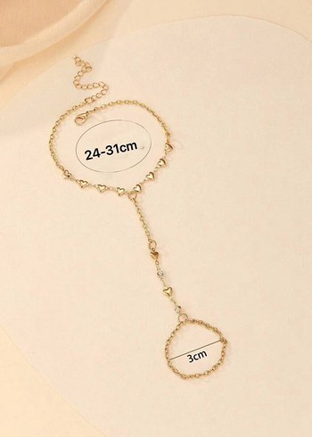 Beden altın Renk Minimalist Boncuklu Altın Renk Halhal