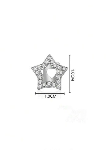 Beden beyaz Renk Y2k Gümüş Rengi Taşlı Teeth Grillz Gems Diş Taşı Aksesuar