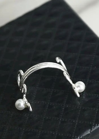 Nakışlı Boncuklu Minimalist Gri Beyaz Burun Piercing - Görsel 3