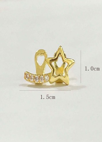 Parlak Altın Yıldız Grillz Diş Aksesuarı - Görsel 4