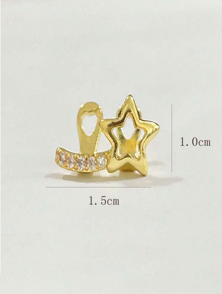 Parlak Altın Yıldız Grillz Diş Aksesuarı - Görsel 4