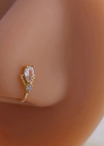 İnce İşlemeli Altın Boncuklu Hızma Piercing - Görsel 2