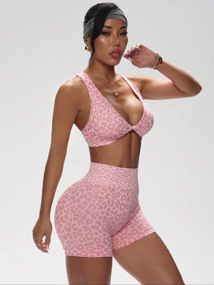 Leopar Desenli Pembe Mini Spor Takım - Görsel 3