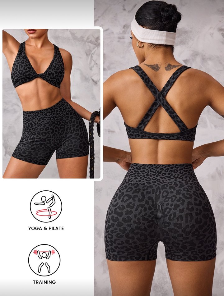 Siyah Yılan Desenli Mini Spor Takım - Görsel 2