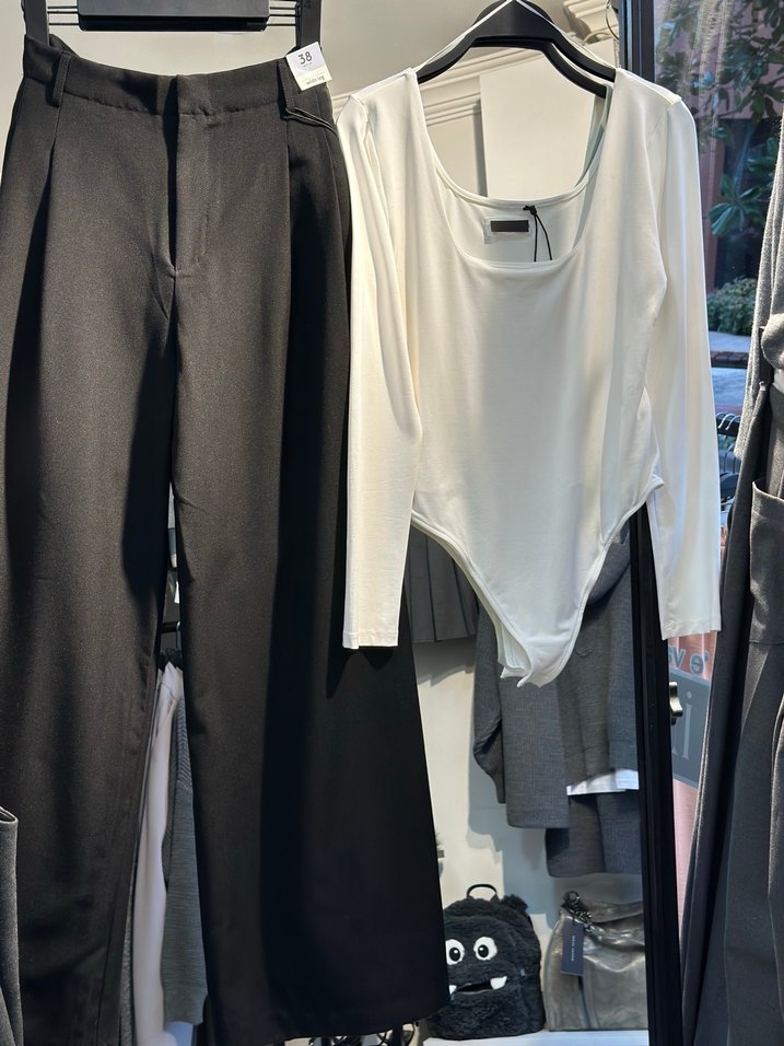 Bol Kesim Gri Kumaş Kadın Pantolon - Görsel 2