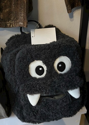 Gri Peluş Çocuk Sırt Çantası - Görsel 3