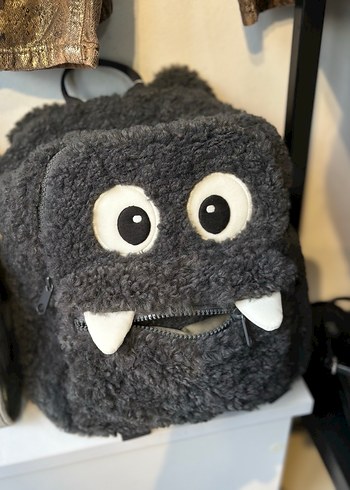 Gri Peluş Çocuk Sırt Çantası - Görsel 2