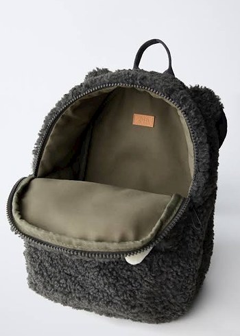 Gri Peluş Çocuk Sırt Çantası - Görsel 7