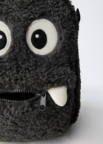 Gri Peluş Çocuk Sırt Çantası - Görsel 5