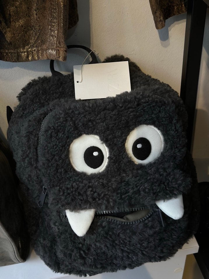 Gri Peluş Çocuk Sırt Çantası - Görsel 3