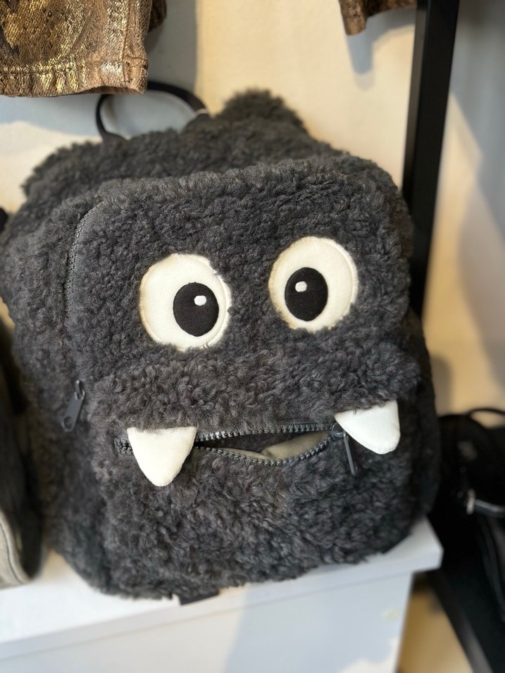 Gri Peluş Çocuk Sırt Çantası - Görsel 2