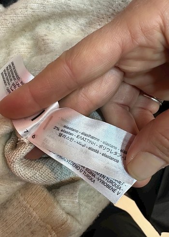 Bej V Yaka Uzun Kollu Kadın Mini Elbise - Görsel 8