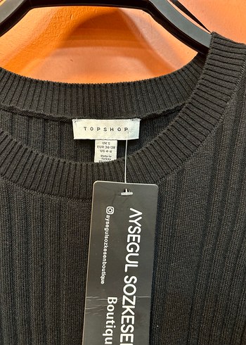 Siyah Fitilli Triko Kadın Kazak - Görsel 4