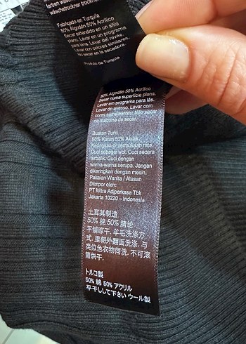 Siyah Fitilli Triko Kadın Kazak - Görsel 8