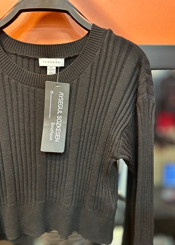 Siyah Fitilli Triko Kadın Kazak - Görsel 2