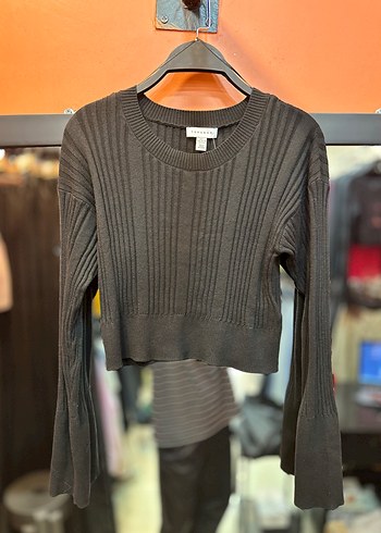 Siyah Fitilli Triko Kadın Kazak - Görsel 5