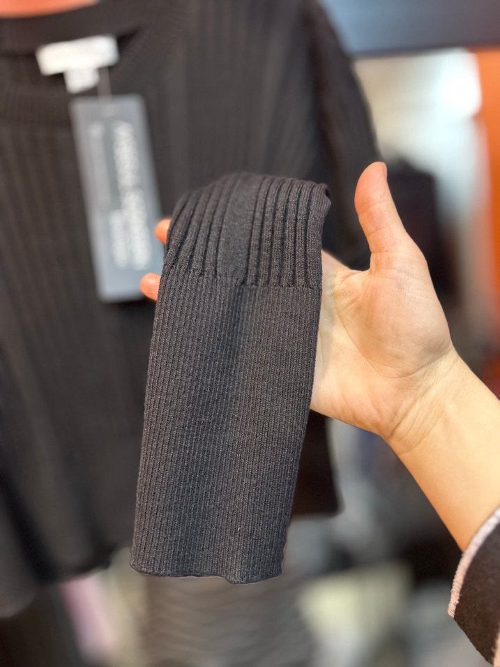 Siyah Fitilli Triko Kadın Kazak - Görsel 3