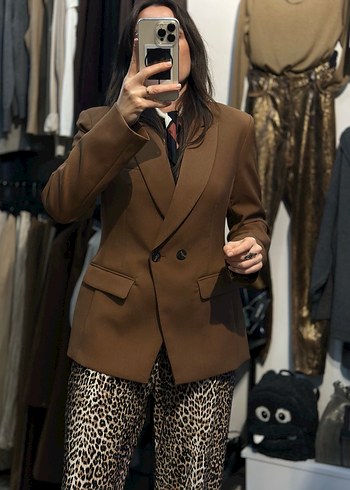 Tarçın Renk Belden Oturtmalı Blazer - Görsel 2