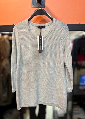 Gri Kadın Bisiklet Yaka Salaş Kazak - Görsel 2