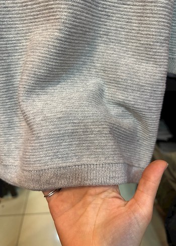 Gri Kadın Bisiklet Yaka Salaş Kazak - Görsel 4