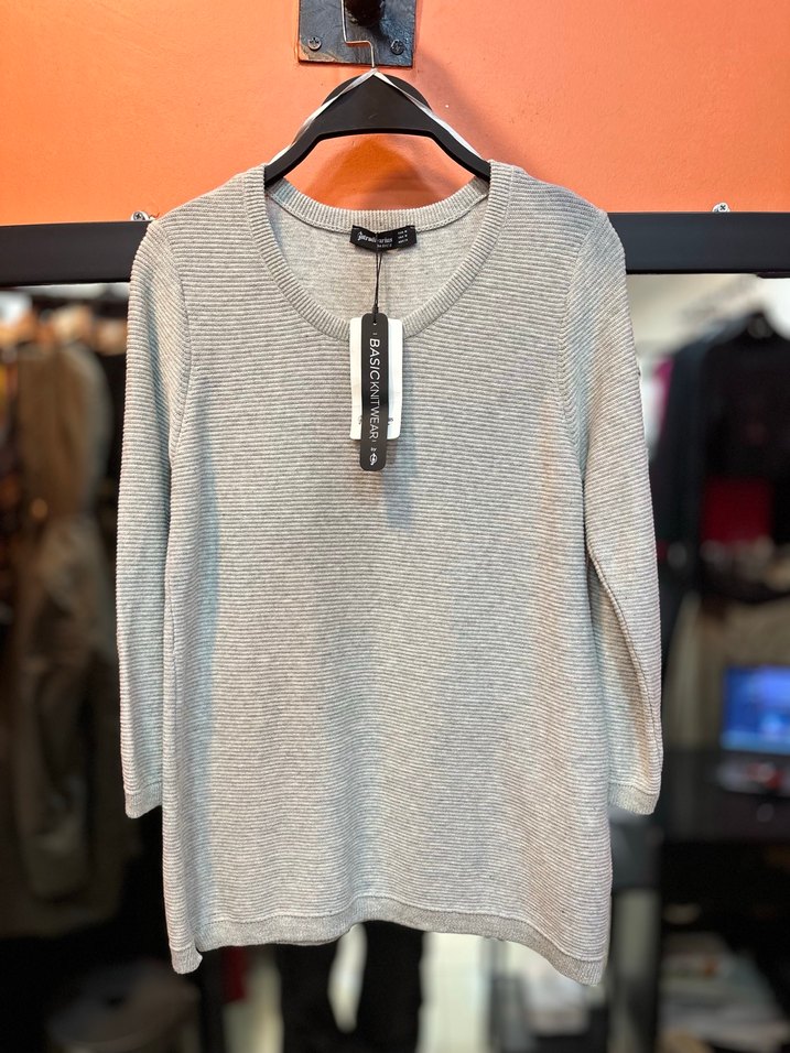 Gri Kadın Bisiklet Yaka Salaş Kazak - Görsel 2