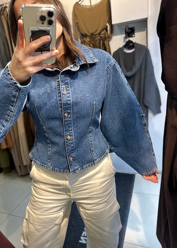 Kadın Açık Mavi Düğmeli Denim Ceket - Görsel 6