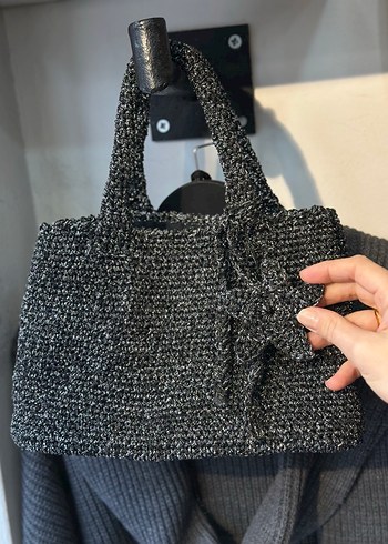 Gri Örgü Kadın Çanta - Görsel 2