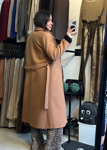 Tarçın renk yün kaban. - Görsel 6