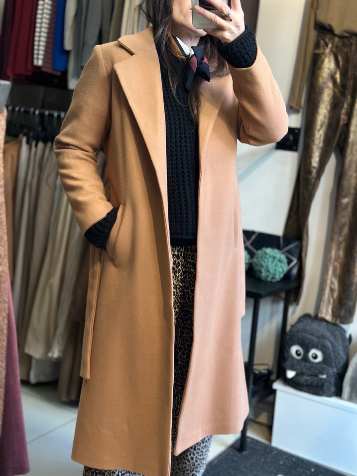 Tarçın renk yün kaban. - Görsel 2