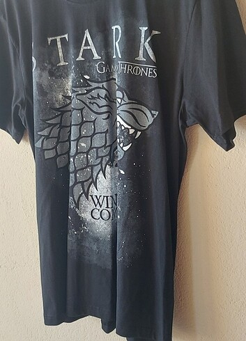 l Beden STARK GAME OF THRONES WINTER IS COMING T SHIRT IN BLACK LARGE 