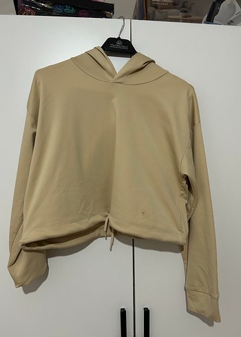 Diğer Bej Kapüşonlu Kadın Sweatshirt