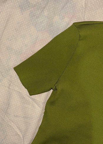 Yeşil Balıkçı Yaka Kısa Kollu Hamile Bluzu - Görsel 3