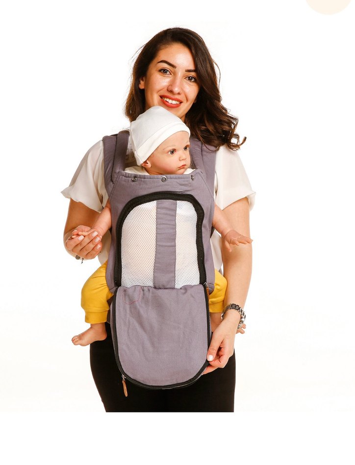 Gri Bebek Taşıyıcı Kanguru - Görsel 3